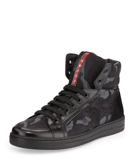 mens camo prada shoes|prada high top sneakers.